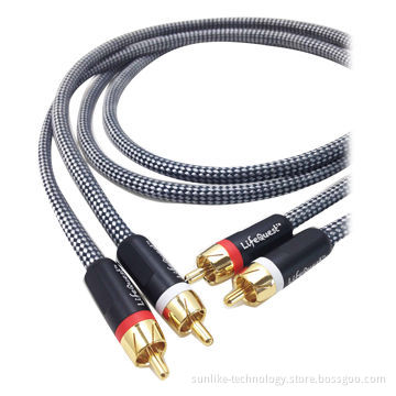 Audio Cable, 24K Gold-plated SCC Pin, OEM Orders are Welcome
